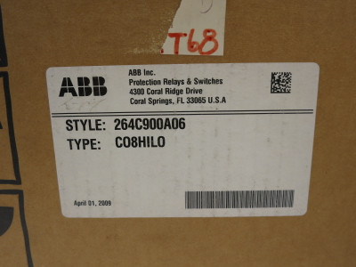 NEW ABB 264C900A06 Type CO-8 HILO Overcurrent Relay 1-12 Amp 60 Hz CO8HILO (DW8406-1)