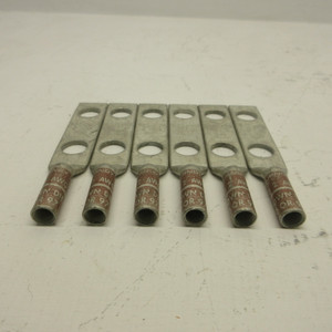 NEW Burndy YAZ2C2N 2 Hole Crimp Lugs 2 AWG N60 Brown Die 10 or 97 NNB (LOT OF 6) (AH1488-5)