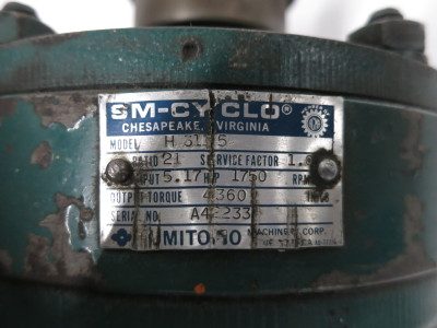 Sumitomo H3115 SM-Cyclo Drive Gear Reducer Ratio 21 1750 RPM 5.17 HP Torque 4360 (DW8426-2)