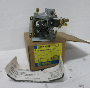 Image of NEW Square D 9050AO10EV02 AC Pneumatic Timing Relay 9050 120V Coil 9050A010E
