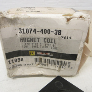 NEW Square D 31074-400-38 Magnetic Starter Coil 110/120VAC Size 3 Type SE NIB (AH1583-1)