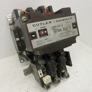 Cutler Hammer A10EN0 Size 3 Motor Starter Ser A1 120V Coil 90A 50 HP 3PH A10ENO (AH1624-1)