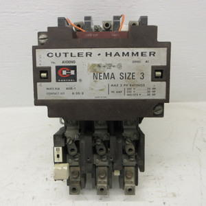 Cutler Hammer A10EN0 Size 3 Motor Starter Ser A1 120V Coil 90A 50 HP 3PH A10ENO (AH1624-1)