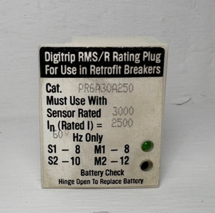 Cutler-Hammer PR6A30A250 2500A Digitrip RMS/R Rating Plug SPB Circuit Breaker (EM6005-2)