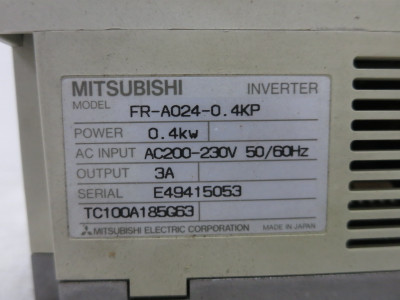 Mitsubishi FR-A024-0.4KP 0.5 HP AC Inverter VS Drive Freqrol A024 200-230V VFD (DW8599-6)