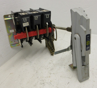 Square D HU-60-SV 60A Disconnect Switch 31055-496-51 Complete w/ Handle Assembly (AH1629-3)