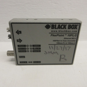 Black Box LMC211A-MM FlexPoint 10FL/2 Fiber to Coax Converter 9VDC 100Fiber (AH1669-1)