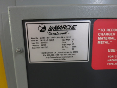 La Marche A12B-25-130V-B1-60L-19116 Battery Charger 240V In - 130 VDC Constavolt (DW8699-1)