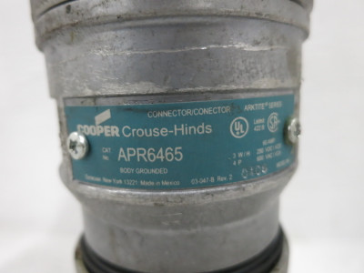Cooper Crouse-Hinds APR6465 60A Arktite Connector 600V 3W - 4P APR 60 Amp Nema 4 (DW8746-1)
