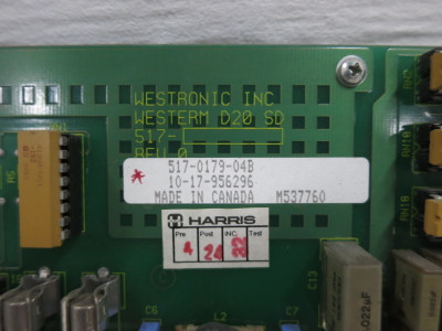 Westronic Westerm D20 SD 517-0179-04B Termination Board Wesdac Control Card PCB (DW8754-4)