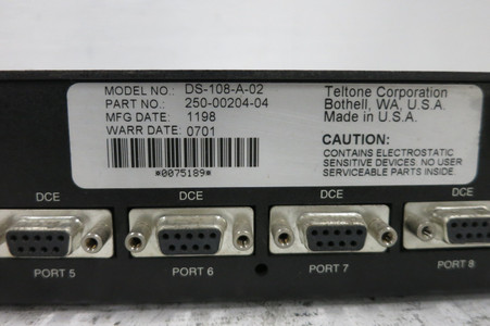 Teltone DS-108-A-02 InfoLink DS-100 Series Data Switch 250-00204-04 (DW8751-1)