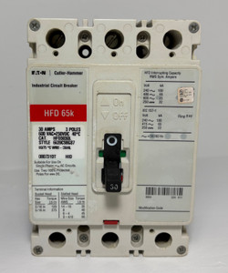 Eaton HFD3030L 30A Circuit Breaker Glossy Red 600V HFD3030 30 Amp Cutler-Hammer (EM6018-1)