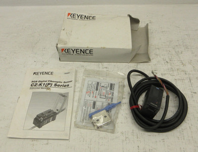 Image of NEW Keyence CZ-K1 Sensor Amplifier Unit 0.1A 12-24VDC 75MA 2 Meter Cable 10-55HZ