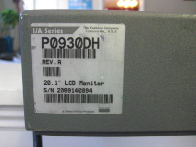 Foxboro I/A Series Command Center P0930DH 20.1" LCD Monitor PO930DH (EBI1550-1)