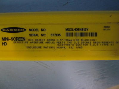 Banner MSXLHDE4812Y 48" E Heavy Duty MS Long Range Mini-Screen 48 inch (TK0038-2)