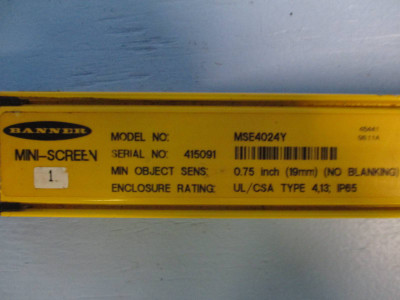 Banner Engineering MSE4024Y 40" Mini-Screen Yellow Painted Receiver 40 inch (TK0042-2)