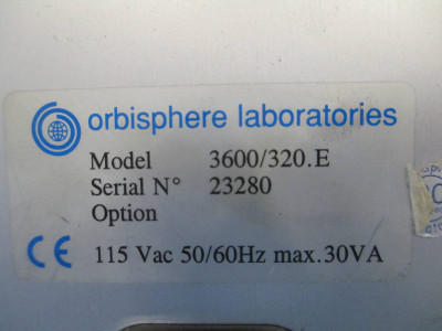 Orbisphere Laboratories Analyzer 3600/320.E Oxygen Controller Ozone Analyser (NP0116-3)