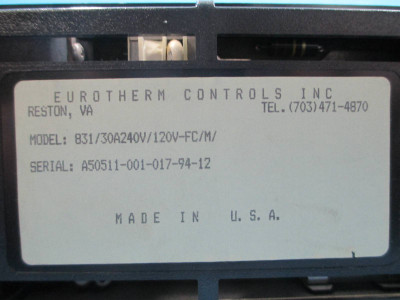 Eurotherm Control 831 831/30A240V/120V-FC/M Digital Power Controller Amp Gauge (NP0179-8)