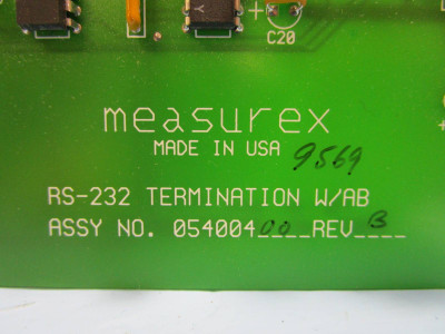 Measurex Termination RS-232 05400400 PLC Processor Honeywell 054004 00 W/AB (NP0543-5)