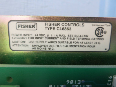 Fisher-Rosemount CL6863X1-A2 Isol Anlg in Term w Six CL6851X1-A2 43B5311X012 PLC (PM1038-3)