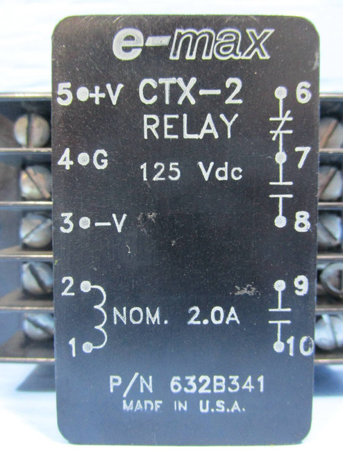 E-Max CTX-2 Relay Part No. 632B341 2A 125 VDC Contact Output Time Extension EMAX (NP0786-60)