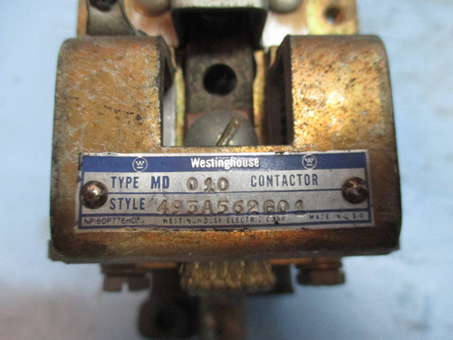 Westinghouse DC Contactor Type MD-010 Style 493A562G01 (TK1006-1)