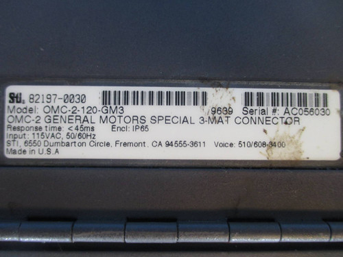 Sti OMC-2-120-GM3 Light Curtain Optomat Controller 82197-0030 OMC-2 115V (TK1333-1)