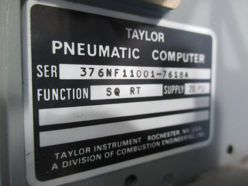 Taylor 376NF11001-7618A Pneumatic Computer Square Root Function 20 PSI (TK1353-5)