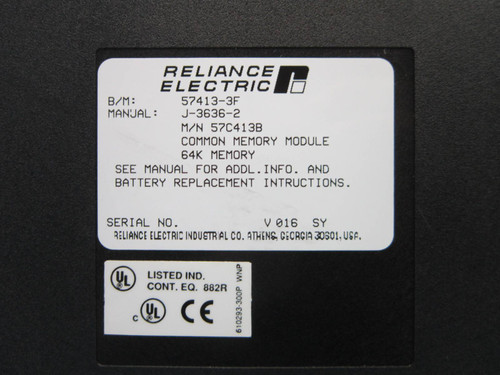 Reliance Electric 57413-3F 57C413-B 64K PLC AutoMax 57C413B Common Memory Module (NP1003-2)