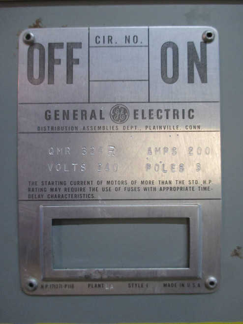 GE QMR324R w Hardware 200 Amp 240V QMR Fusible Panelboard THFP324R 200A VERTICAL (TK1480-2)