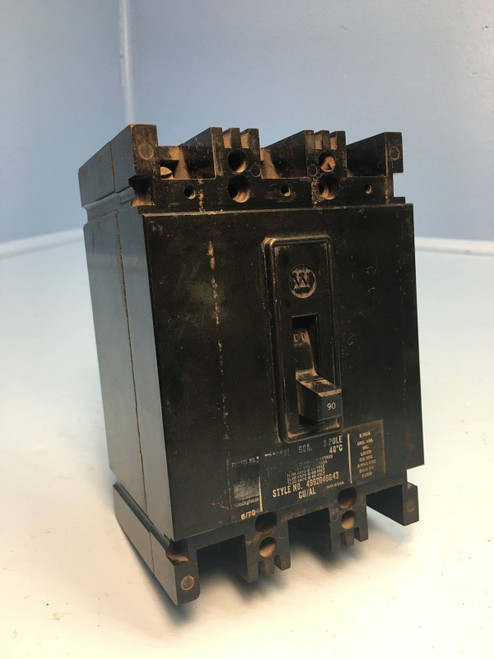 Westinghouse FB3090L 90A Circuit Breaker FB 600V Cutler Hammer 4992D46G43 90 Amp (EM1359-1)