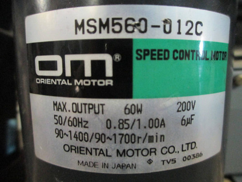Oriental Motor MSM560-012C Speed Control Motor 60W 200V (EBI3248-3)