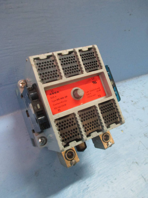 Asea / ABB EG-160-2P Size 4 Contactor 135 Amp 240V 25HP 120V Coil Sz4 EG160-1 (TK1818-1)