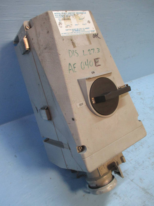 Crouse-Hinds CSR3352 Interlocked Arktite Receptacle 30 Amp 600 Vac 3 Wire 4 Pole (TK2004-4) Crouse-Hinds CSR3352 Interlocked Arktite Receptacle 30 Amp 600 Vac 3 Wire 4 Pole (TK2004-4)
