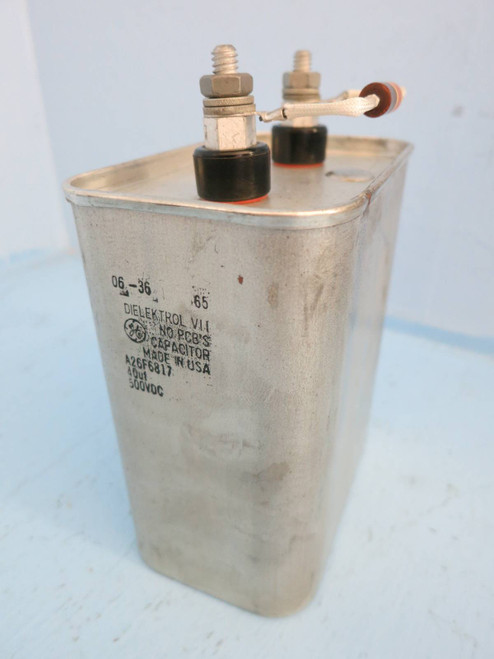 General Electric A26F6817 Dielektrol VII Capacitor 40uF 500VDC A26F6817S USA GE (PM2008-12) General Electric A26F6817 Dielektrol VII Capacitor 40uF 500VDC A26F6817S USA GE (PM2008-12)