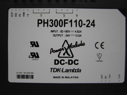 TDK Lambda PH300F110-24 82-185V In 24V Out 12.6A DC-DC Converter (YY3086-6)