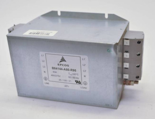 EPCOS B84144-A80-R95 80A 480/275V Electromagnetic Interference Filter 3-Line (YY3488-7)