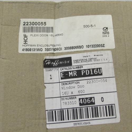 New Hoffman E-MR-PD16U Plexiglass Aluminum Window Door  fits 16Ux600mm NIB (YY2599-4)