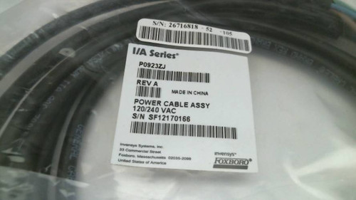 New Foxboro P0923ZJ Rev A Power Cable Assy Assembly I/A Series Invensys NIB (YY1258-127)