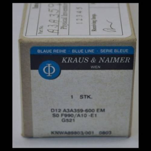 New Kraus & Naimer D12 A3A359-600 EM Rotary Switch Handle and Plate NIB (YY2749-3)