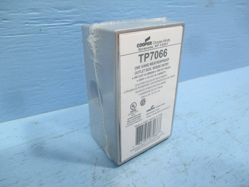 Cooper Crouse Hinds TP7066 One Gang Weatherproof Outlet Box NEW (LOT OF 50) NIB (DW0165-4)