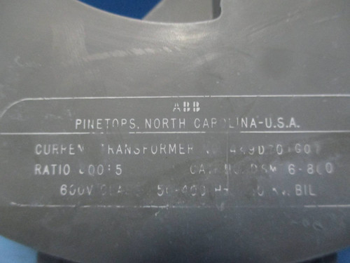 ABB 449D701G07 Current Transformer DSM16-800 Ratio 800:5 CT (LOT OF 3) (DW0248-3)