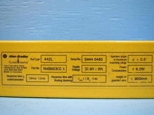 Allen Bradley GuardMaster 442L-RA40930CBCD Safety Light Curtain 900mm RA40930 (NP1759-3)