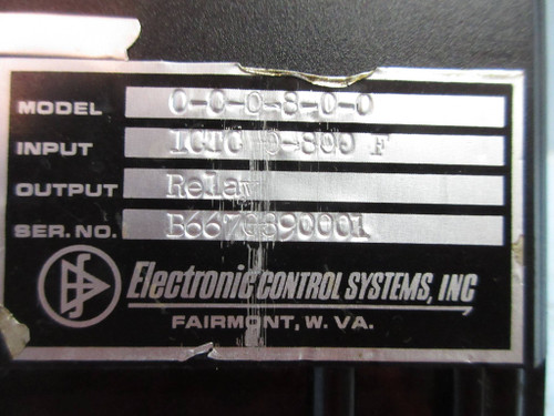 ECS Electronic Control Systems P2100-0-0-0-8-0-0 Temperature Controller 0-800 (TK3058-1)