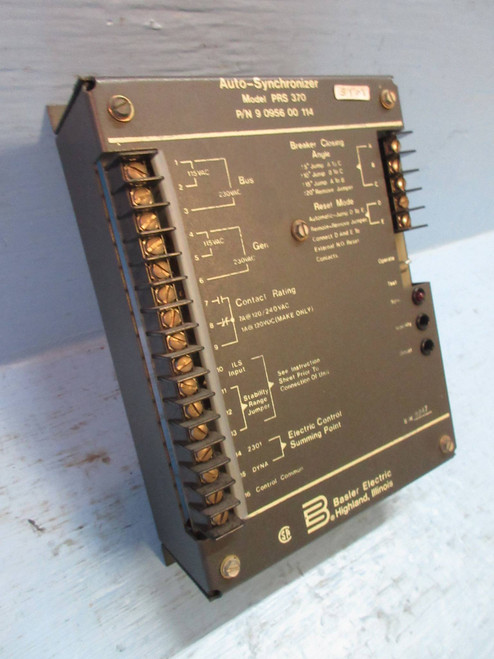 Basler Electric PRS-370 Auto-Synchronizer Relay Module 9-0956-00-114 RPS370 (TK3099-2)