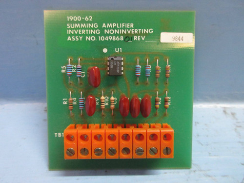 Fincor 1049868-01 Summing Amplifier Inverting Noninverting PLC Board 1900-62 (TK3672-2)
