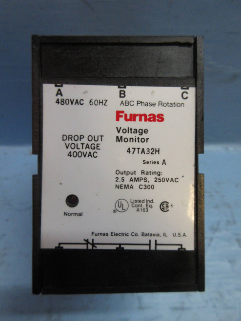 Furnas 47TA32H Voltage Monitor Drop Out Voltage 400 Vac Series A (TK3723-2)