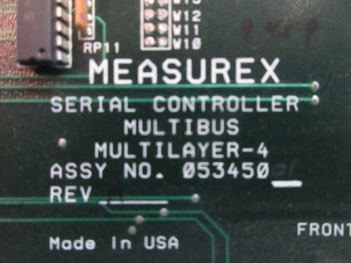 Measurex 05345001 Rev A Serial Controller Multibus Multilayer-4 Module PLC Board (TK3833-1)