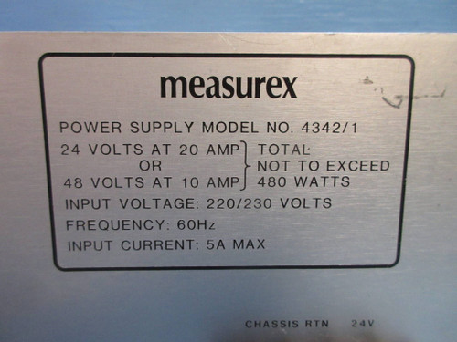 Measurex 4342/1 Power Supply Input 220/230V Output 24V or 48V 08458900 (TK3881-3)