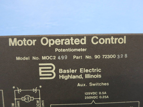 Basler Electric 90-72300-328 Model MOC2-499 Motor Operated Control Potentiometer (DW0771-4)
